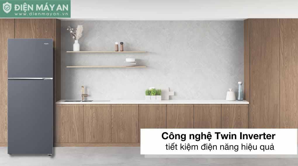 Tủ lạnh Aqua Inverter 328 lít AQR-T380FA(SL)